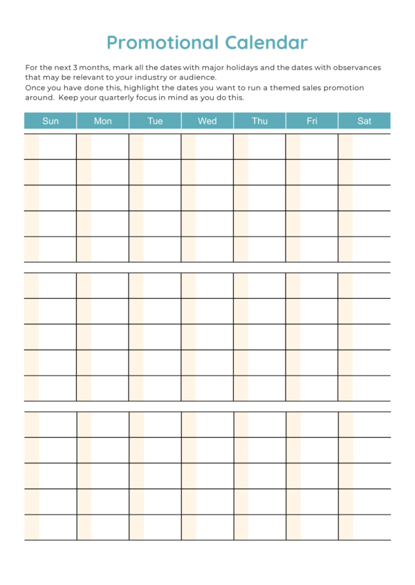 view of an inside page of the marketing planner